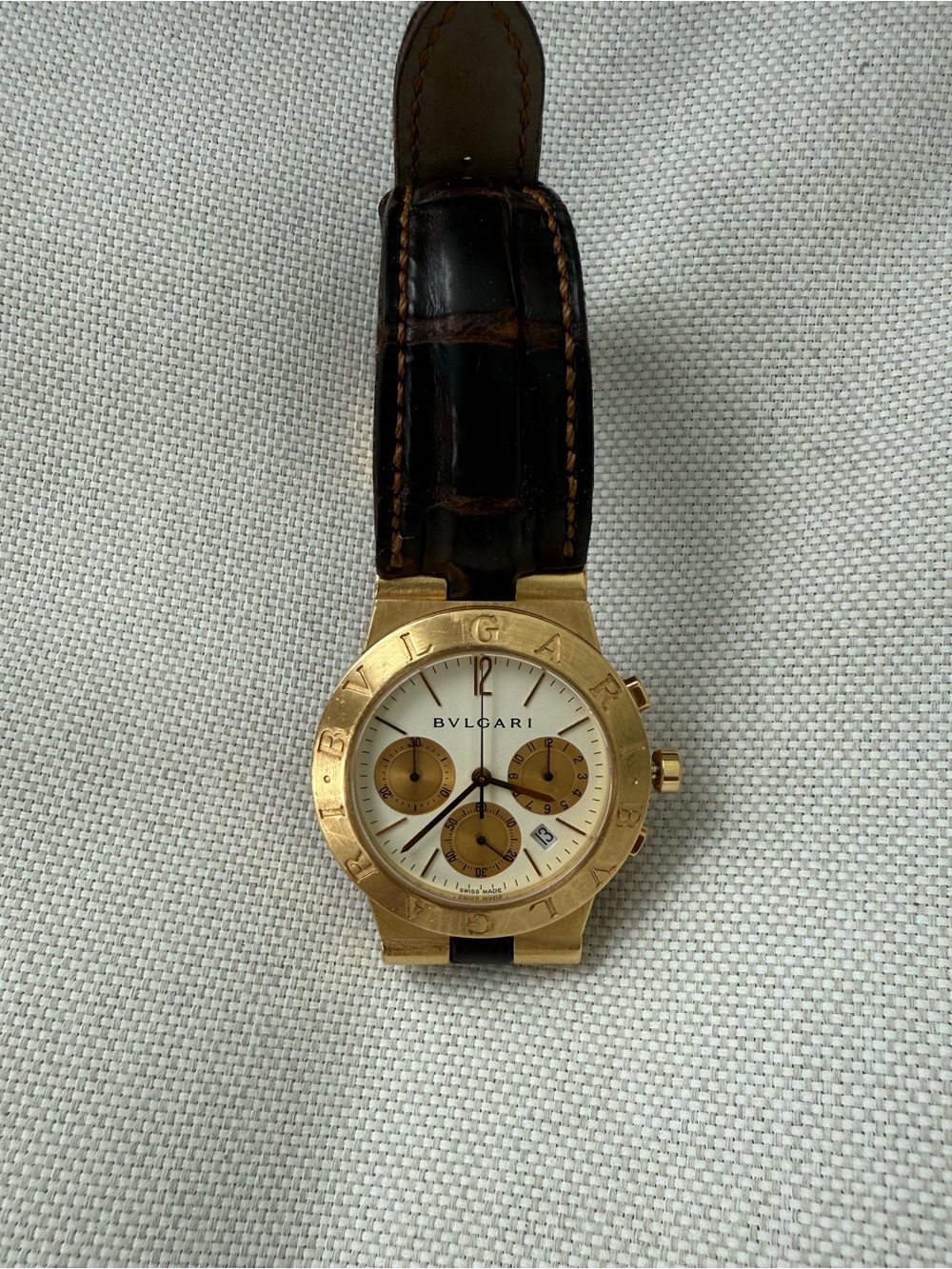 Bulgari Diagono Chronograph With alligator/crocodile leather bracelet